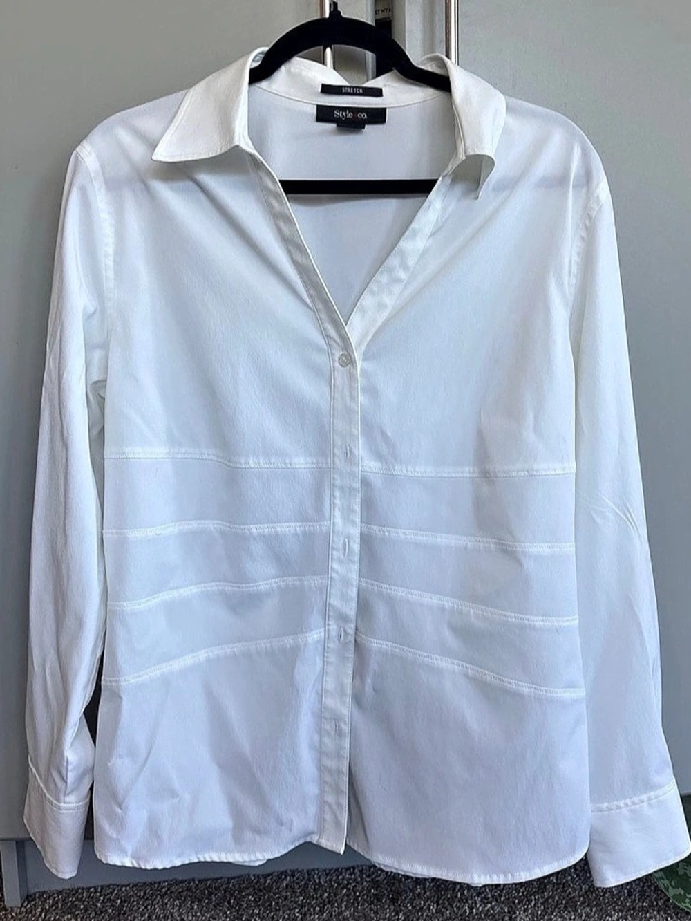 Style&co. White Stretch Button Down Shirt Size 16 Like New